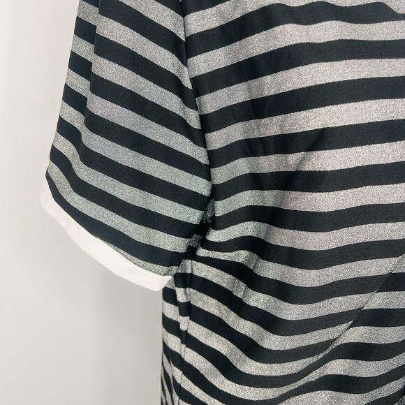 Bette And Court Horizontal Strip Top Professional Collared Shirt - Picture 4 of 8